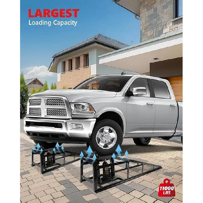 1pcs  Hydraulic Car Ramps 5T 11000lbs Low Profile Car Lift Service Ramps Truck Trailer Garage, Height Hydraulic Vehicle Ramps