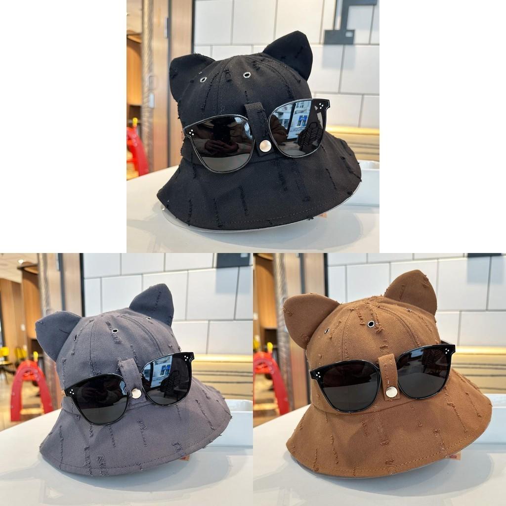 Cute Cartoon Bear Hat Women Sunglasses Spring Summer Sunshade Fishing Hat Men Outdoor Climbing Fishing Trendy