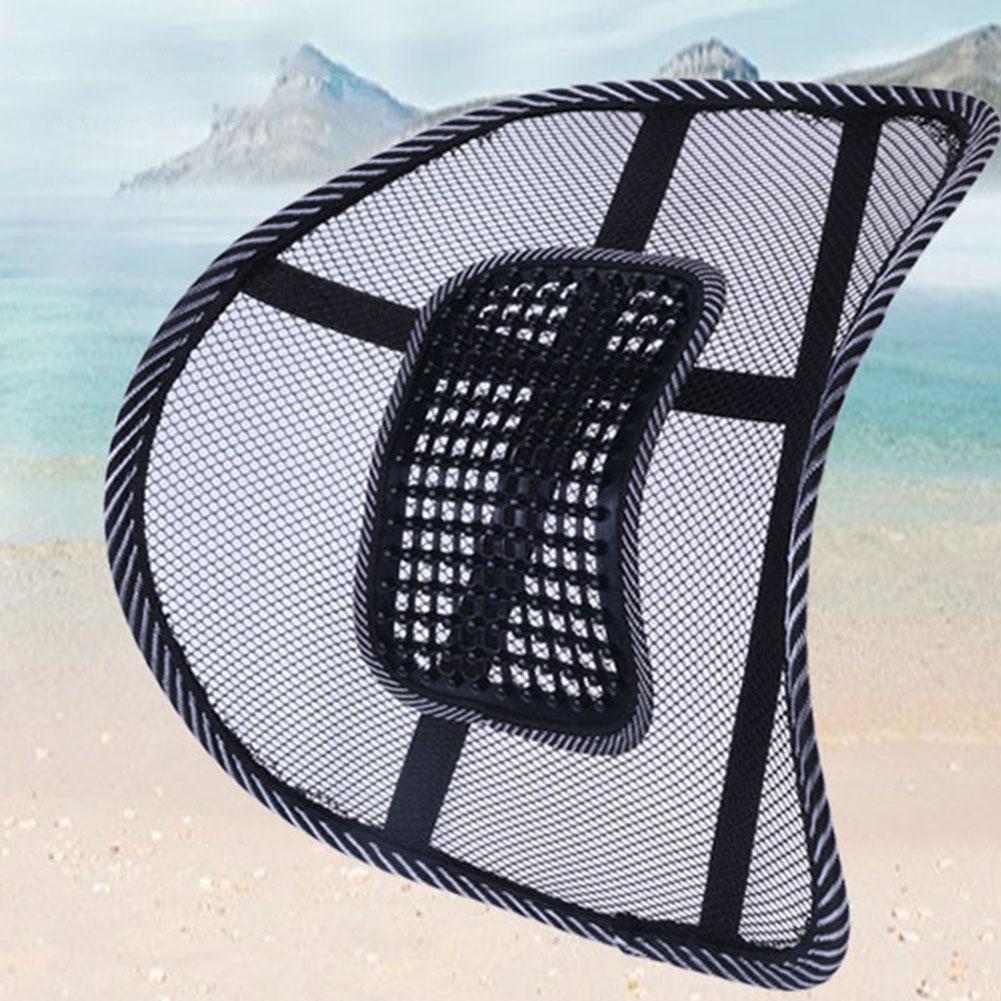 Auto Seat Waist Support Breathable Car Ice Silk Hole Mesh Lumbar Cushion Massage Seat Cover Pad for