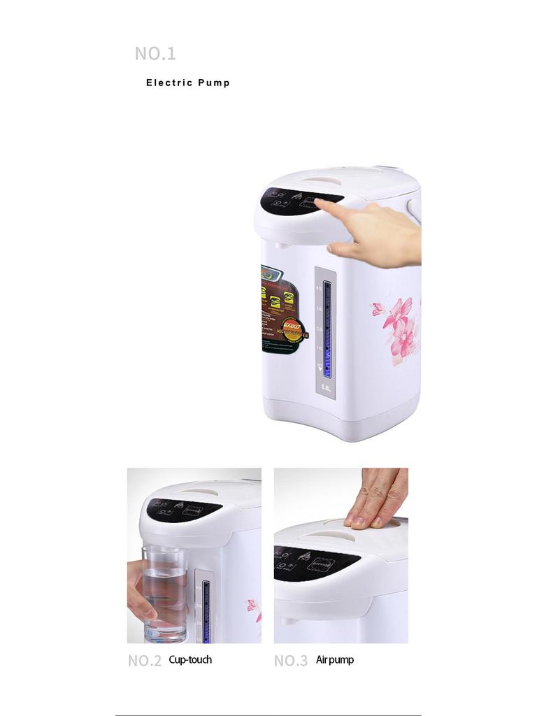 Hervidor Eléctrico TSJ 110V/220V Acero Inoxidable con Aislamiento Doméstico y Función de Temperatura Constante