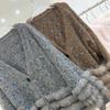 Sweaters Coat Cardigan for Women Winter V-Neck Mid-Length Knit Cardigan Loose Long Sleeve Faux Mink Coat