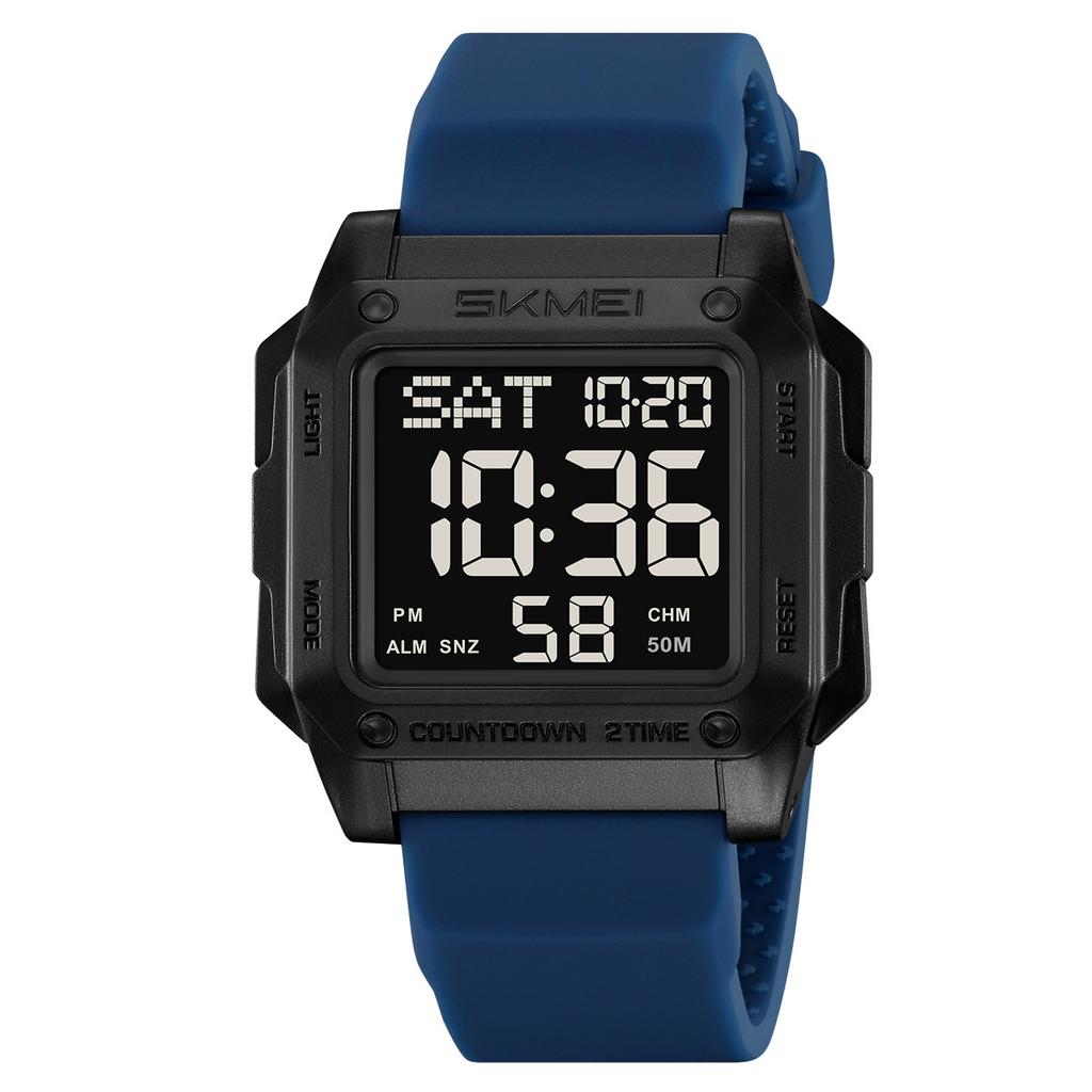 Multifunctional electronic watch male luminous waterproof square student watch sports electronic watch