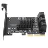 Expansion Card PCIE to 6Port SATA3.0 Hard Disk 6G PCIE3.0 GEN3 4X Interface Hub Adapter