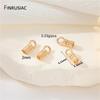 14K Gold Plated Brass Crimp End Caps With Loop Cord Tube Barrel End Cap for DIY Leather Cords And Chains Jewelry Making Findings