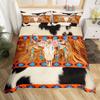 Western Farm Animal Leather Three-Piece Quilt Cover 3D Digital Printing Bedding Set