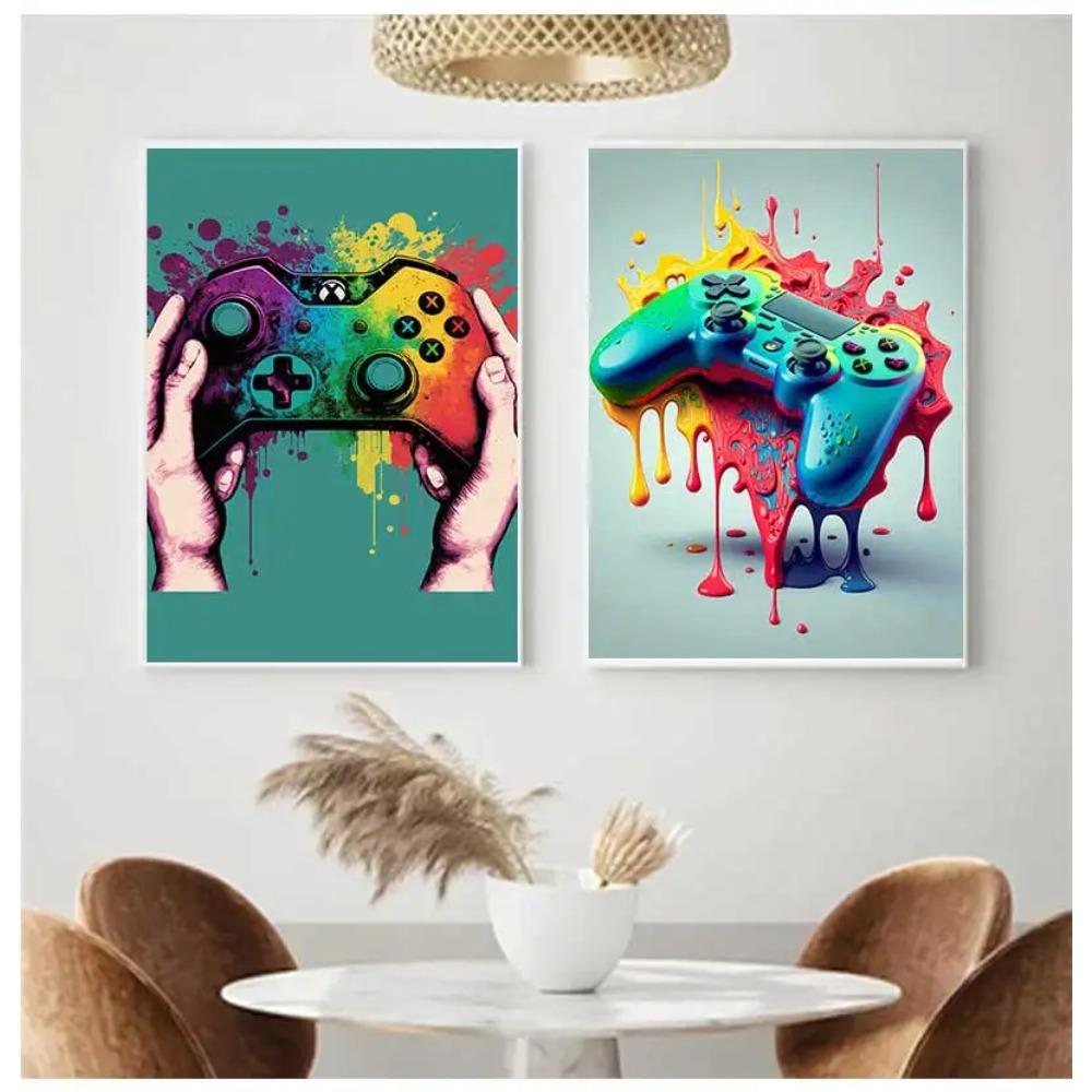 Colorful Game Controller Wall Art Poster Prints Nordic Aesthetic Picture Canvas Painting Gaming Boy Room Home Decoration