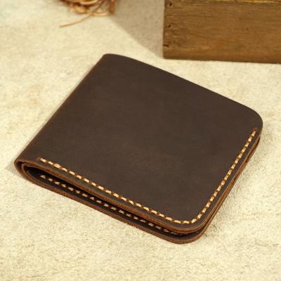 Top Genuine Leather Men's Wallet Retro Handmade Wallet for Men Durable Real Leather  Purse for Men