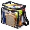 Sac à déjeuner portable transparent coutures solides fermeture à glissière poche en maille étanche sangle réglable grande capacité pour les déplacements scolaires pique-nique Bento