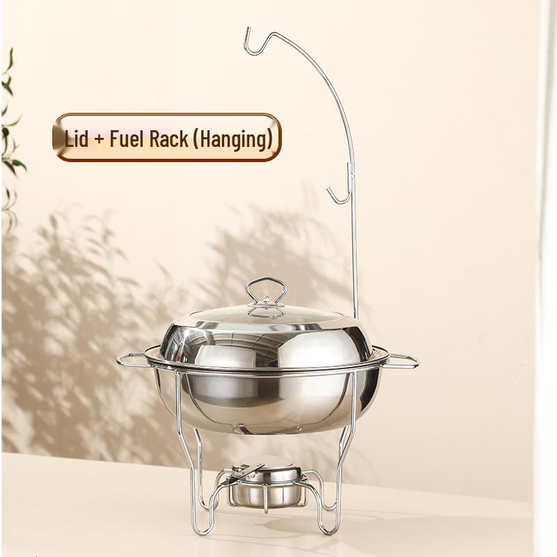Stainless Steel Round Buffet Stove - Commercial Heated Food Warmer