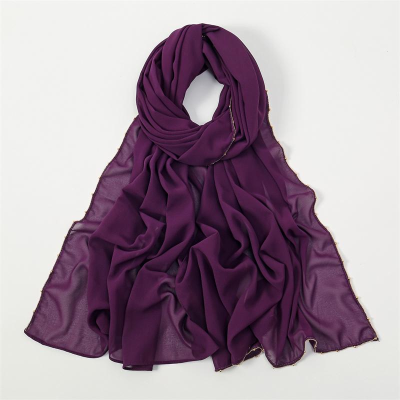 Muslim Chiffon Hijab Scarf Solid Color Squane Head Wrap For Women Hijabs Scarves Jersey Hijabs Islamic Turban Headband Shawl