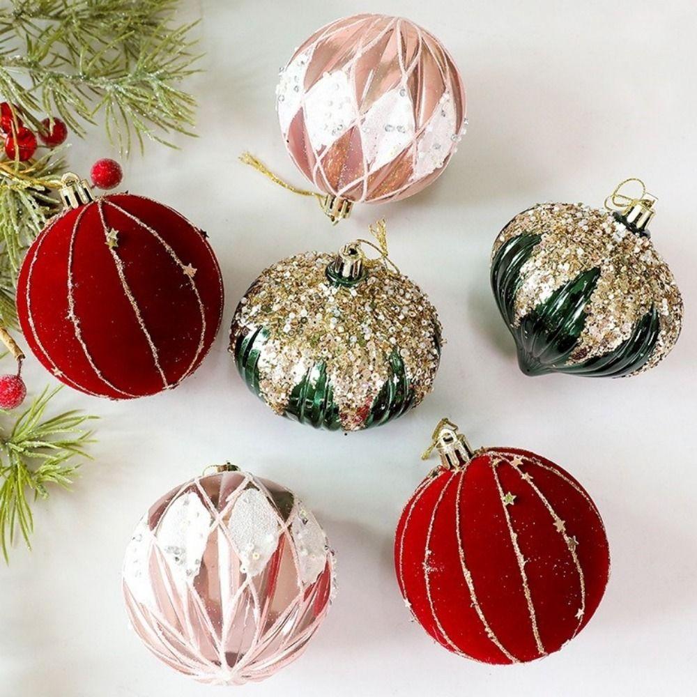 9Pcs 8cm Christmas Balls Shatterproof Decorative Christmas Spheres Plastic Irregular-Shaped Christmas Tree Decoration Home Decor