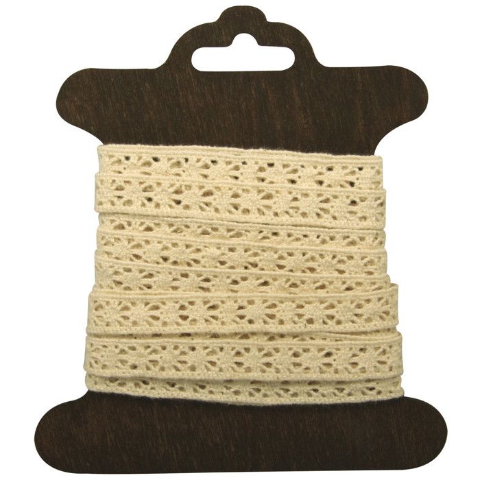 Galon dentelle - RAYHER - Lorena - Coton écru - 1 cm x 3 m - Charme et féminité