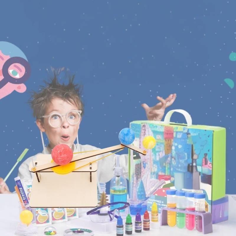 Science Experiment Diy Wooden Earth Moon Sun Solar System Model Kit Educational Toy For Kids