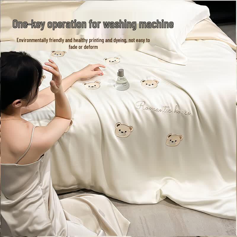 Light Luxury Cooling Ice Silk Bedding Set