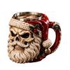 Decorative Cauldron Mug for Fans 3D Dark Christmas Santa Mug, Ugly Design Ceramic Coffee Cup with Gothic Horror Style Travel Handle, Novelty