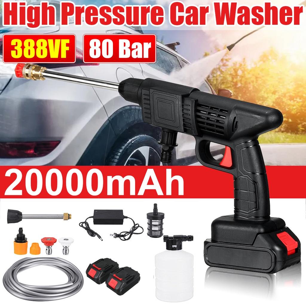 10000mAh/20000mAh 80Bar Cordless High Pressure Car Washer Spray Water Guns Portable Car Wash Pressure Cleaner