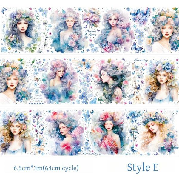 

1Roll Girl s Flower Dream Series PET Tape Скрапбукинг Наклейки Идеальный Коллаж Журналирование Дневник Рукоделие Товары Для Сделай Сам