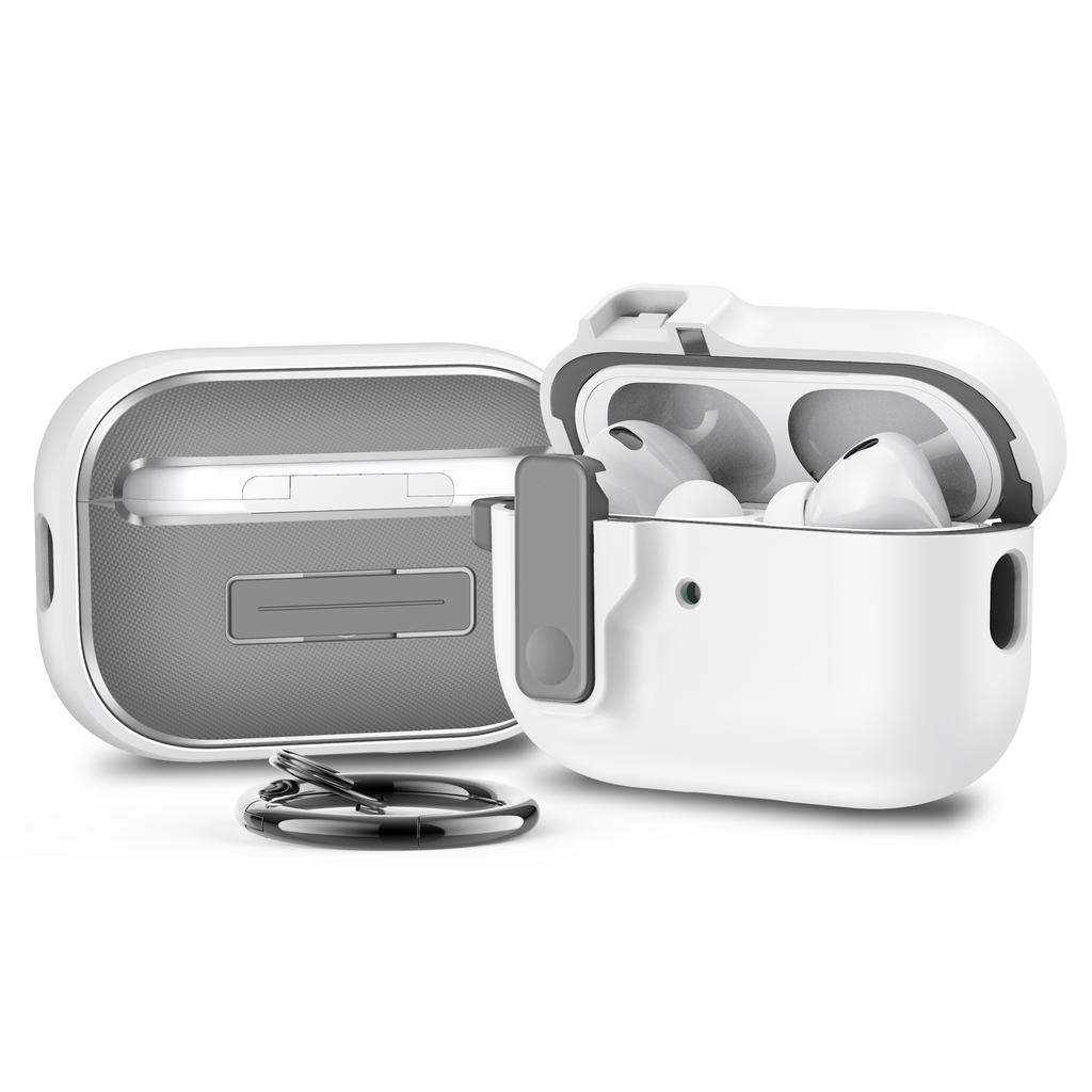 For AirPods 4 /AirPods 1/2/3 AirPods Pro 2 Generation 2nd 1st Case Secure Lock Clip Hard Shell Case Cover with Keychain