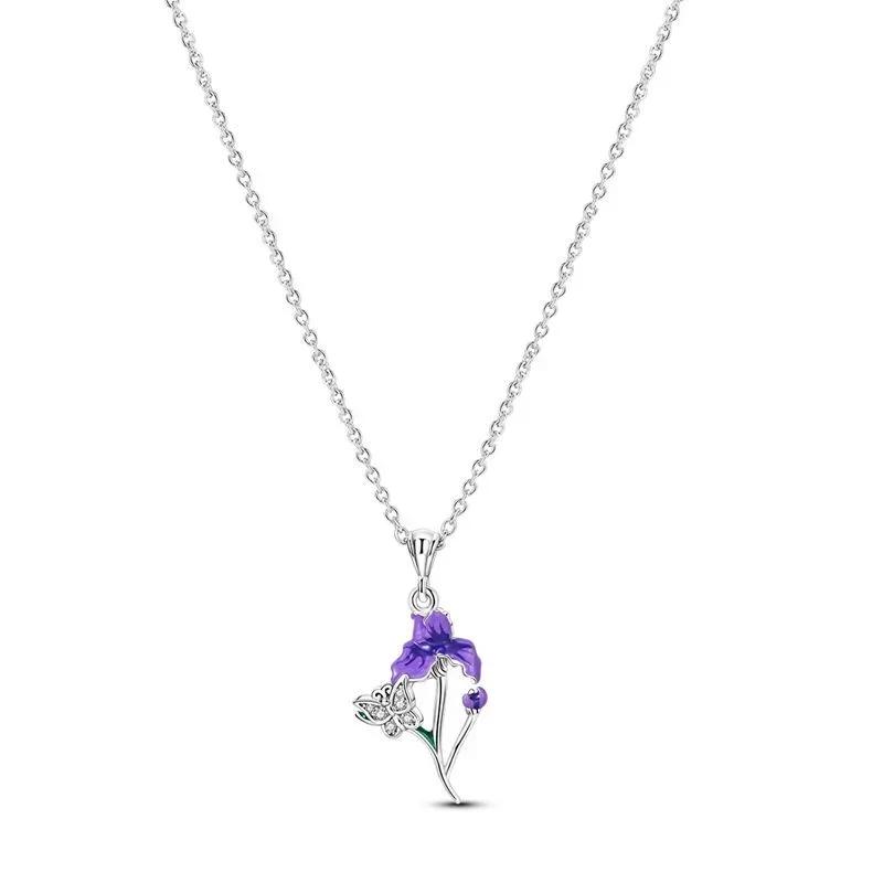 Purple Flowers Copper Iris Charms Heartsease Hydrangea Earrings Beads For Necklace Diy Bracelets Present Jewellery