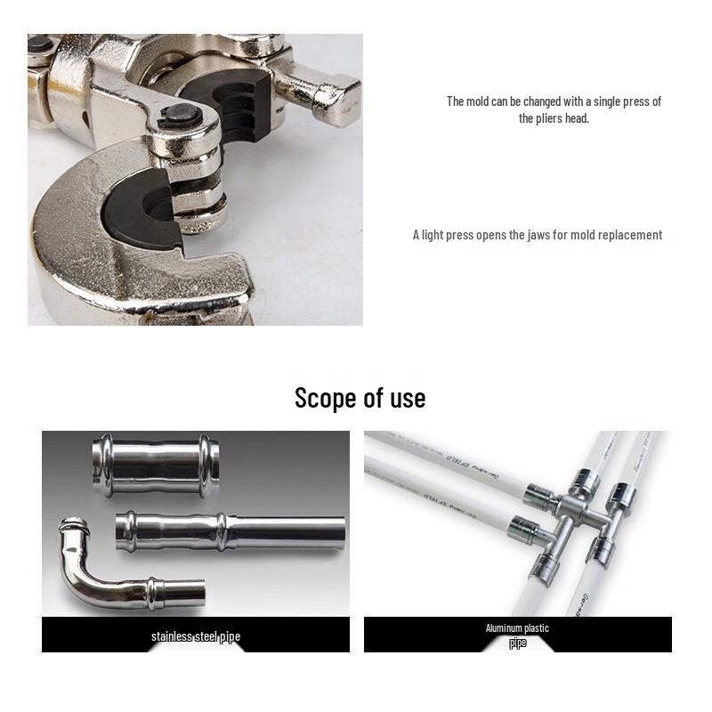 Hydraulické lisovací kleště na hadice s U-čelistí
