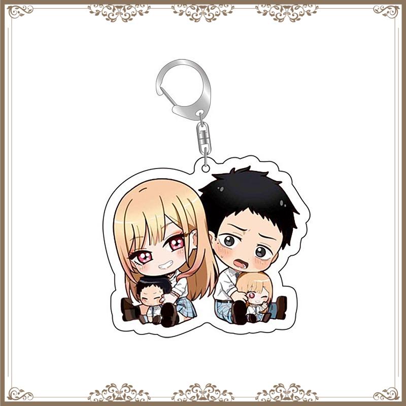 My Dress-Up Darling Plastic Anime Keychain Kitagawa Marin Bag Tag Cute Decorative Baji Cartoon Keyrings Trendy Gift