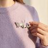 Fashion Cute Cat Family Brooch Minimalist Backpack Brooch Vintage Animal Pin  Scarves