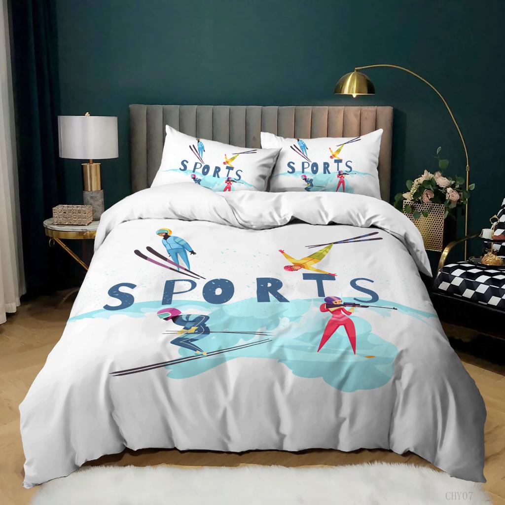 Sports Duvet Cover Set Tennis Sports Game Themed Twin Bedding Set Queen Size For Boys Microfiber Double Tennis Comforter Cover