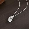 Ice-Clear Diamond Feather Pendant Necklace - Elegant Chinese Style Clavicle Chain Jewelry Gift