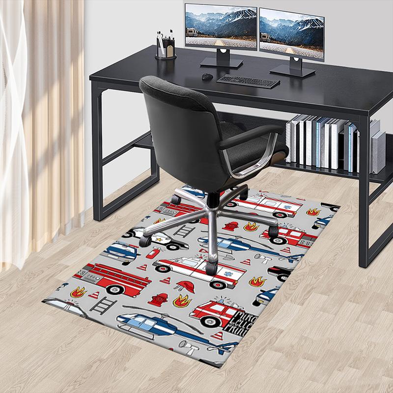 1PC ambulance firetruck Extra Large Non Slip Floor carpet, Office, family, bedroom, Studio   Large Area Rug Indoor Rugs, , Vibrant Colors