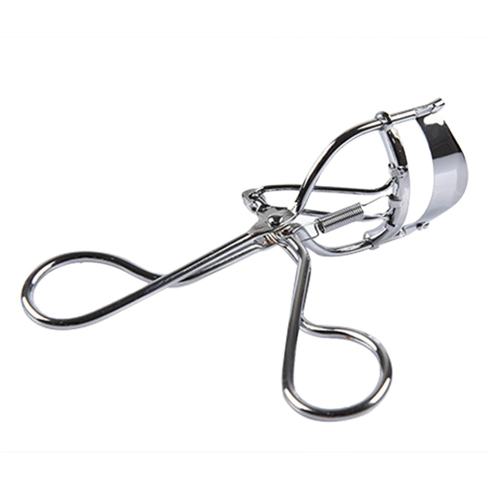 

Серебристо-белые металлические щипцы для завивки ресниц, хромированные с пружинным щипцом для завивки ресниц, практичный косметический инструмент