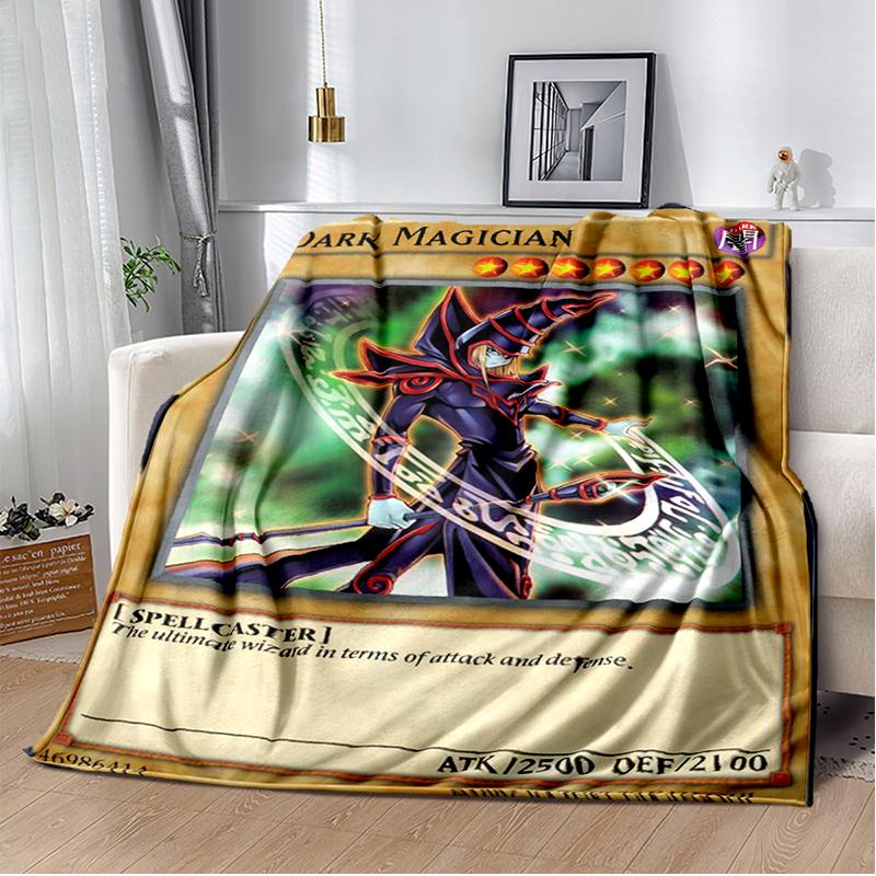 Dark Magician Cartoon Anime Throws Blanket Kids Super Soft Cute Blankt for Travel Couch Picnic Bed Flannel Blanket Birthday Gift
