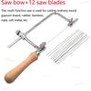Professional Adjustable Hand Saw Mini Saw Bow with 12Pcs Blades for Wood Jewelry Tool Cutting Kit DIY Woodworking Tools