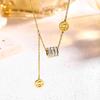 Pendentif Chaîne Clavicule Élégant pour Femme, Collier Français Minceur à la Taille avec Motif Pièce d'Or, Bijou Durable en Acier Titane Qui Ne Se Décolore Pas.