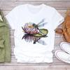 Frauen Print Lady T Top Libelle Blume Trend 90er Jahre Kleidung Casual Kurzarm Mode T-shirt Weibliche Grafik T-shirts