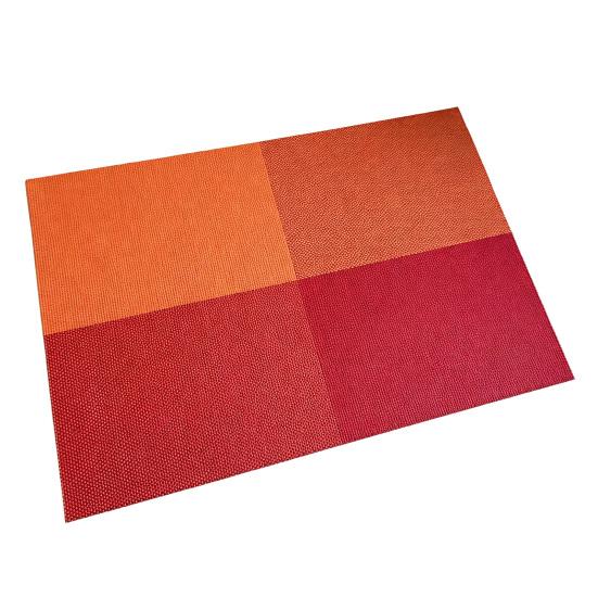 PVC Placemats Waterproof Heat Resistant Non-Slip Dining Table Mats with Classic Plaid Texture оранжевый