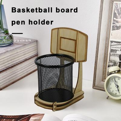 Kreativní stojan na basketbalový stojan Držák na tužky Organizér na basketbalové desky Kovová síťovaná miska na tužky Dětský stůl Kancelář Domácí školní potřeby