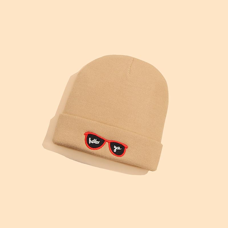 Trendy Korean Style Kids' Embroidered Knit Hat - Cute, Warm, Unisex Autumn/Winter Wool Cap