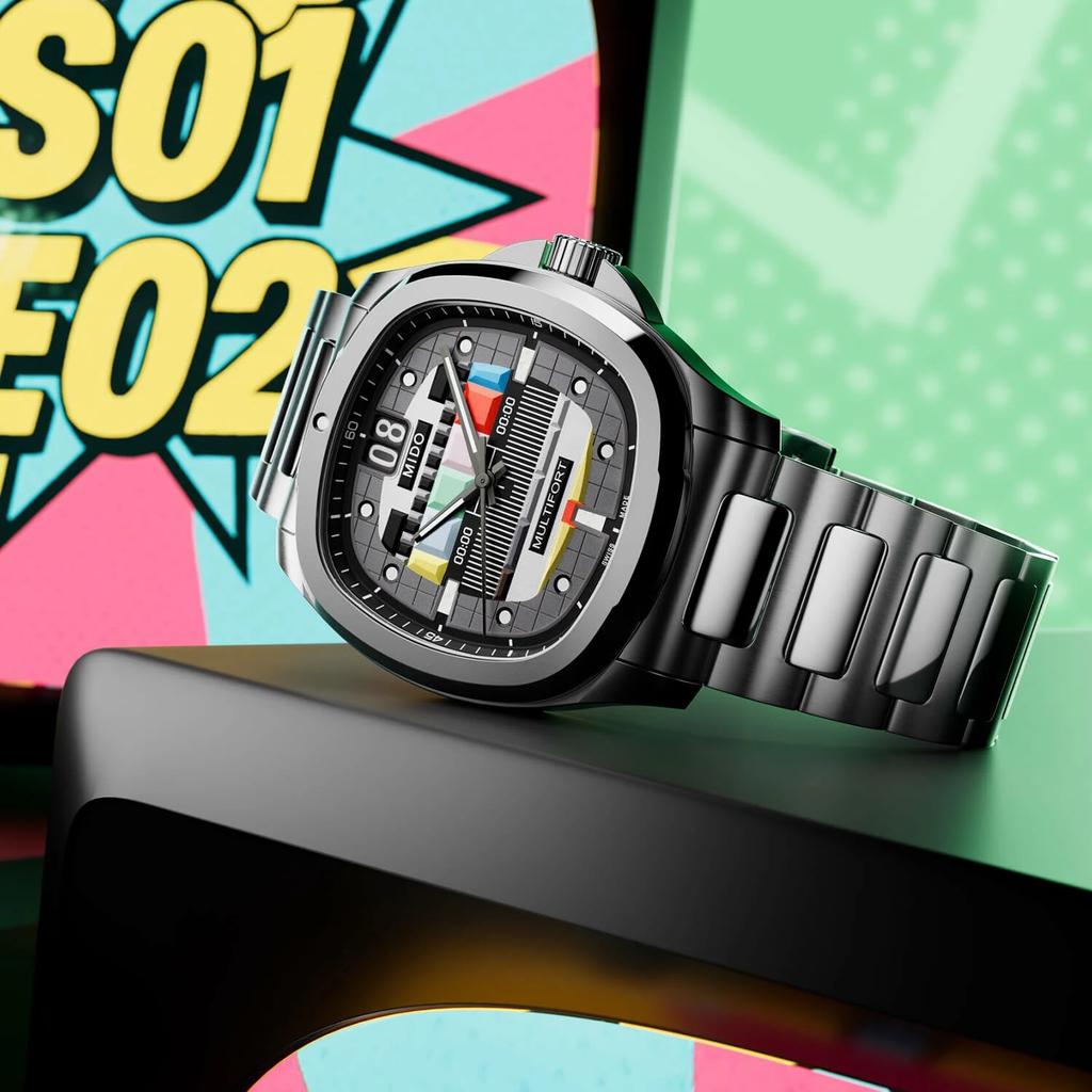 Mido Helmsman TV Big Date S01E02 Edição Especial Relógio Relógio Automático Relógio Suíço 39,2*40mm Mostrador Cinza Pulseira de Aço Inoxidável M049.526.33.081.01