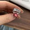 Korean Retro Distressed Letter Ring for Women, Niche Design, Adjustable Index Finger Ring