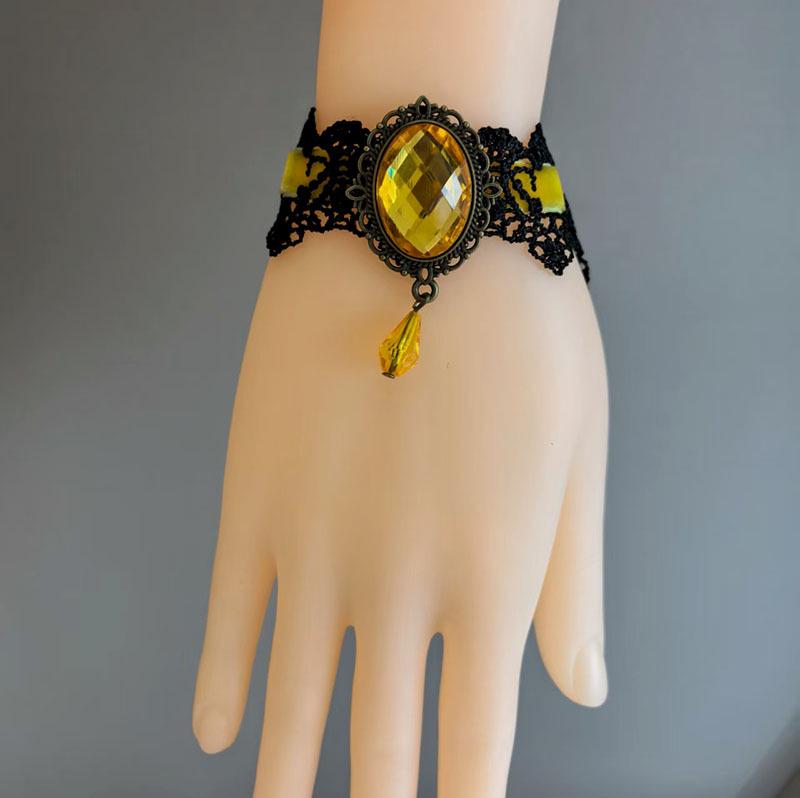 Collier Ras du Cou en Dentelle Gothique Rétro Punk pour Femmes