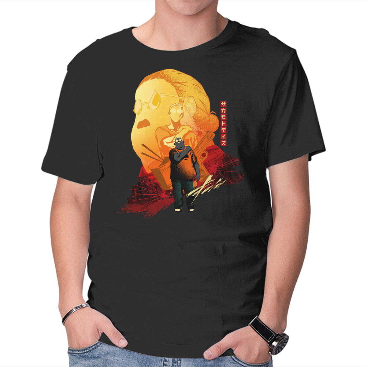 Unisex Crew Neck T-Shirt Days Of Sakamoto Graphic Short Sleeve Casual Tee XXXL