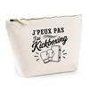 Trousse Beige J’peux Pas J’ai Kickboxing J'peux Pas Minimaliste | Trousse De Toilette En Coton 3 L Avec Zip Métal Et Fond Plat