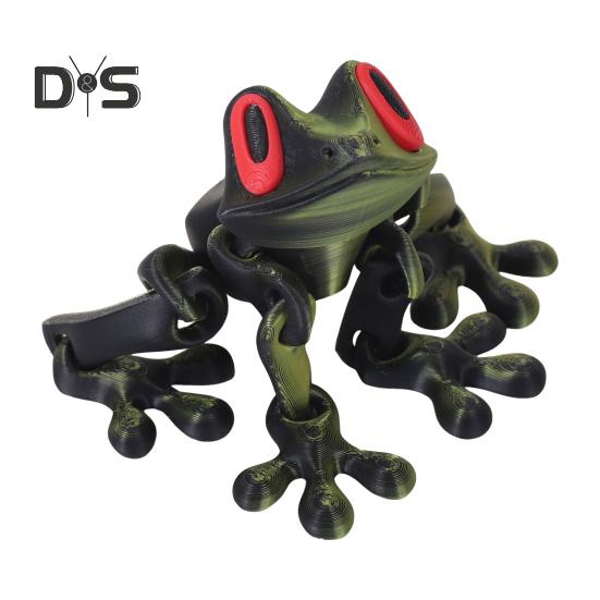 3D Printed Magnetic Frog Articulated Frog with Movable Joints Flexible Animal Stress Relief Toy for Home Office Refrigerators Desk Decoration