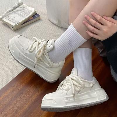 Zapatos para Moverse Mujer Suela Plana Caña Baja Zapatos Deportivos y de Ocio Caña Baja Estudiantes Zapatos Blancos Pequeños Transpirables Zapatos de Moda