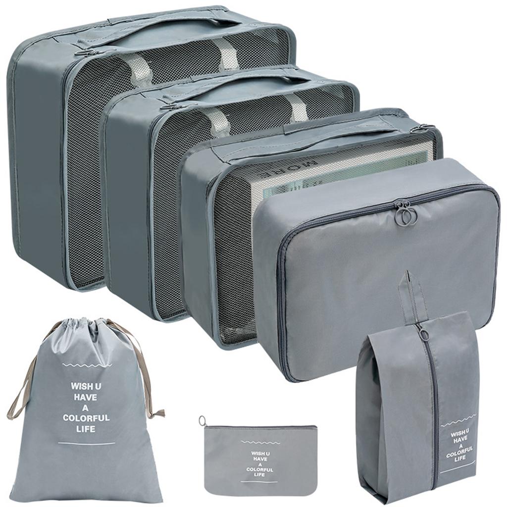 7Pcs Travel Organizer Set Clothes Shoes Toiletries Storage Bags Waterproof Lightweight