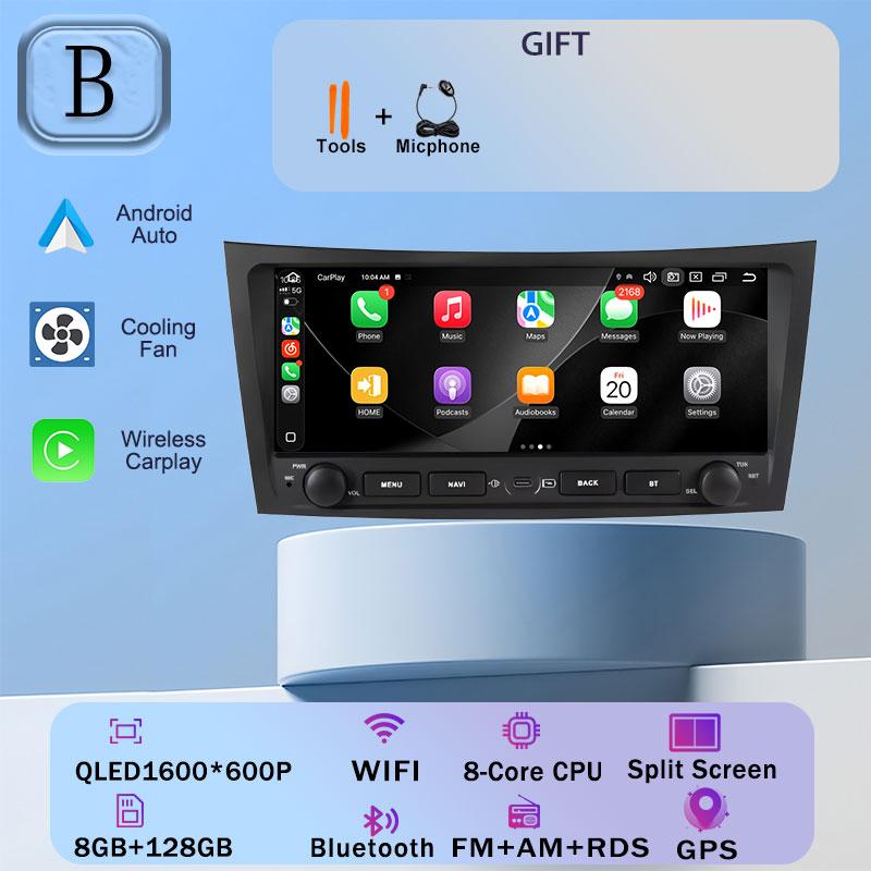 Écran Android 16 de 9,3 pouces pour Mercedes Benz Classe E W211 E200 E220 E300 E350 E240 E270 E280 Classe CLS W219 2002 - 2009 WiFi 4G CarPlay
