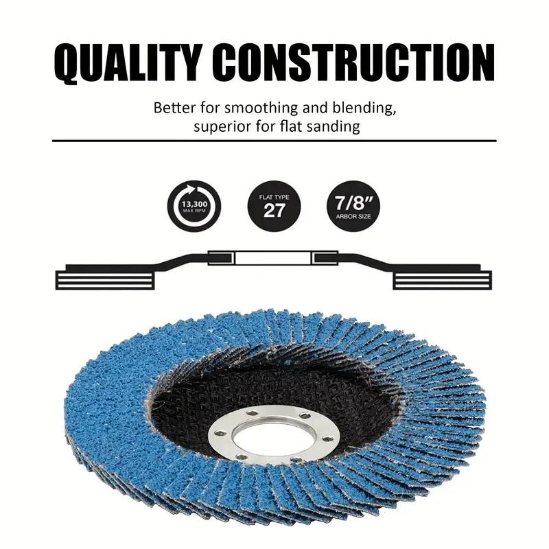 115mm Flap Discs Angle Grinder Sanding Tool 40/60/80/120 Grit Grinding Wheel Flap Disc Zirconia Wear Resistance Abrasive Tools