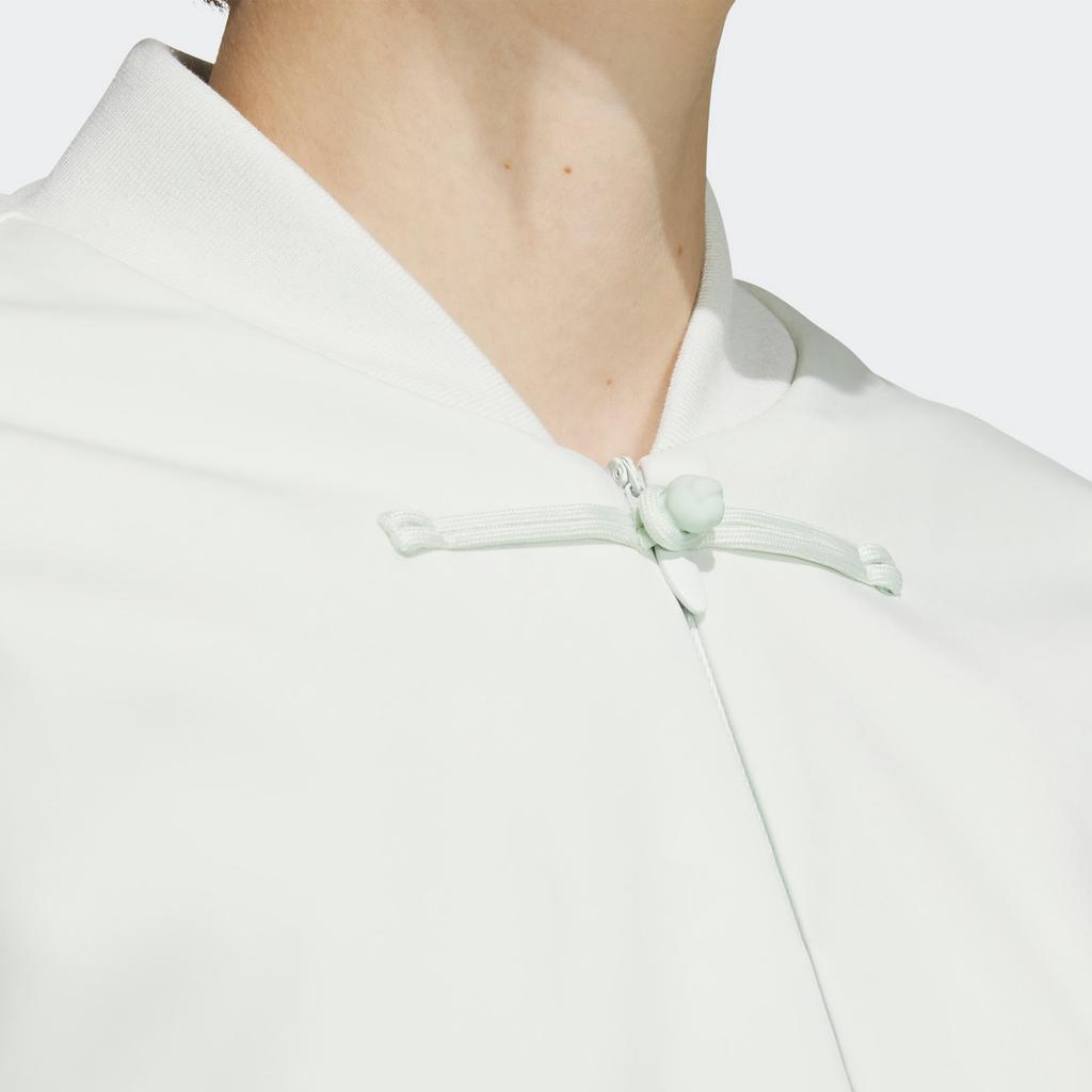 Adidas X Samuel Gui Yang Collaboration Samuel Gui Yang Jacket with Pure Button Closure and Short Design Women Outerwear Linen-Green JF6665