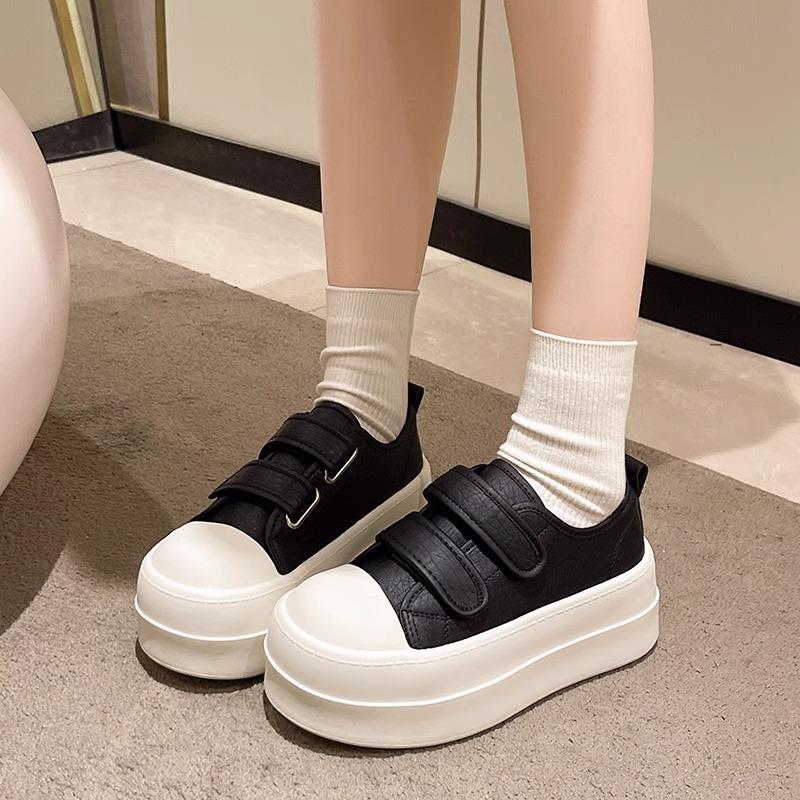 Fashion classic versatile Velcro heightened platform white shoes women's 2025 new spring and autumn light casual board shoes