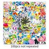 100-Pack Waterproof Pokemon Anime Cartoon Stickers for DIY Decoration